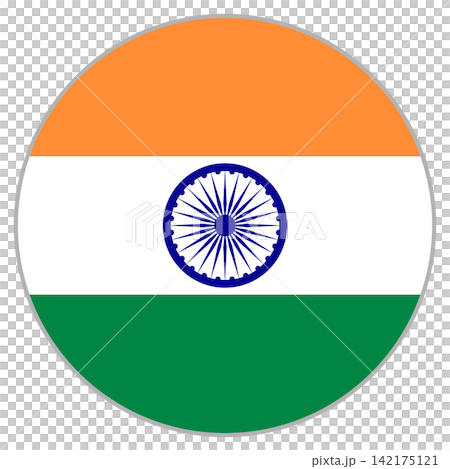 Indian flag circular icon Indian flag circular icon 142175121