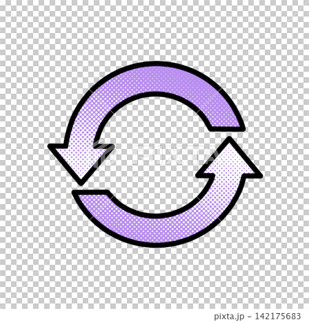Purple dot gradient circular recycling arrow icon illustration material Purple dot gradient circular recycling arrow icon illustration material 142175683