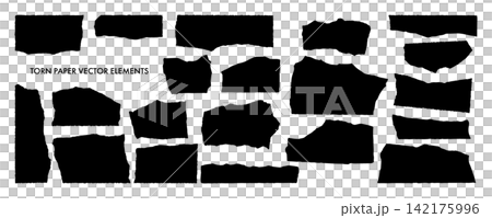 Torn paper vector graphic material - black 142175996