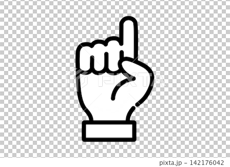 Icon illustration of a hand pointing upwards, with sleeves. Icon illustration of a hand pointing upwards, with sleeves. 142176042