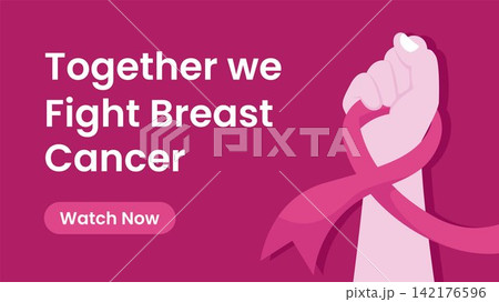 Breast Cancer Awareness Social Media Thumbnail Flat Cartoon Templates Background Illustration 142176596
