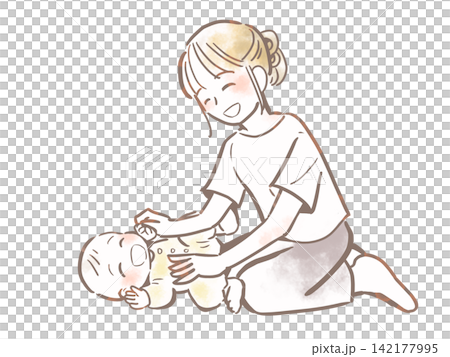 Mother and child enjoying baby massage Mother and child enjoying baby massage 142177995