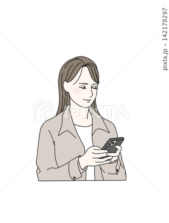 スマホを操作する女性 142178297