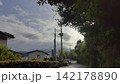 伊豆高原の住宅地と山並みを望む街並み 142178890