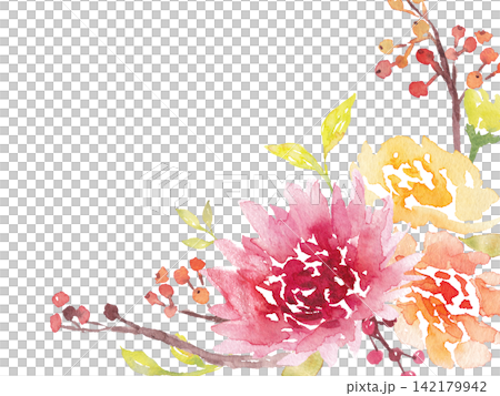 水彩植物畫框 142179942