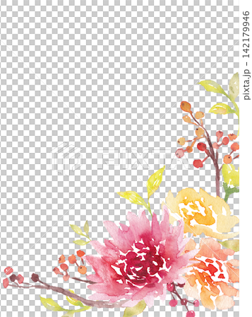 Watercolor botanical frame Watercolor botanical frame 142179946