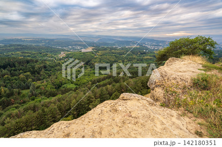 View of the mountains and Kislovodsk from the observation decks of the Kislovodsk Park 142180351