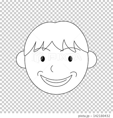 A line drawing of a man's face with dark circles under his eyes and a forced smile. A line drawing of a man's face with dark circles under his eyes and a forced smile. 142180432