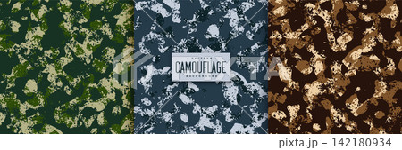abstract military army camouflage pattern design set 142180934