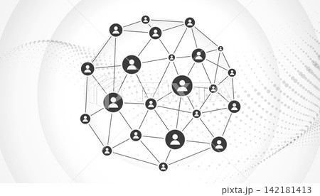 global connection social networking sphere with connected user profile icons global connection social networking sphere with connected user profile icons 142181413