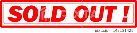 SOLD OUT ! - 赤いスタンプをイメージした、SOLD OUT !(売り切れ)のアイコン SOLD OUT ! - 赤いスタンプをイメージした、SOLD OUT !(売り切れ)のアイコン 142181429