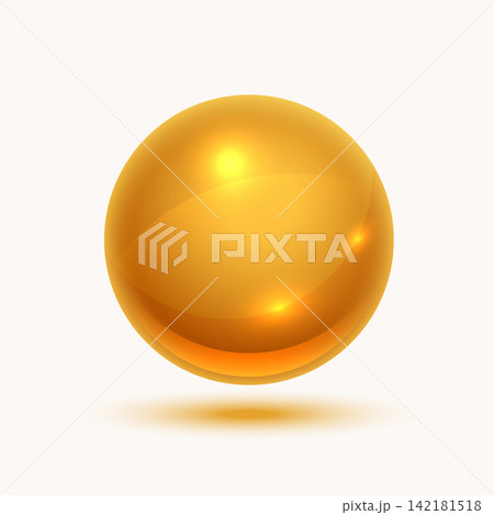 isolated shiny golden round ball in 3d style isolated shiny golden round ball in 3d style 142181518