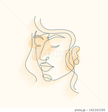 line art abstract woman face sketch in minimal style line art abstract woman face sketch in minimal style 142181585