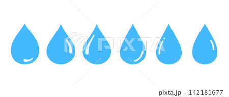 pack of simple blue water drops icon design 142181677