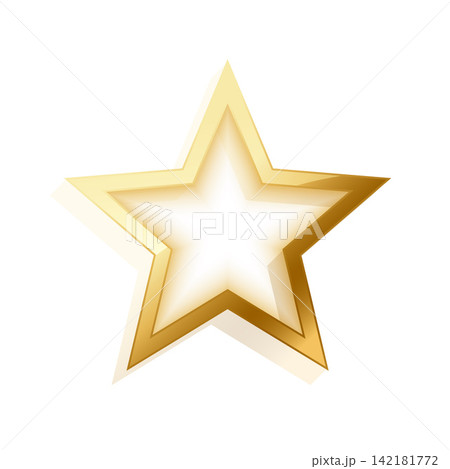 shiny golden star outline frame on white background shiny golden star outline frame on white background 142181772