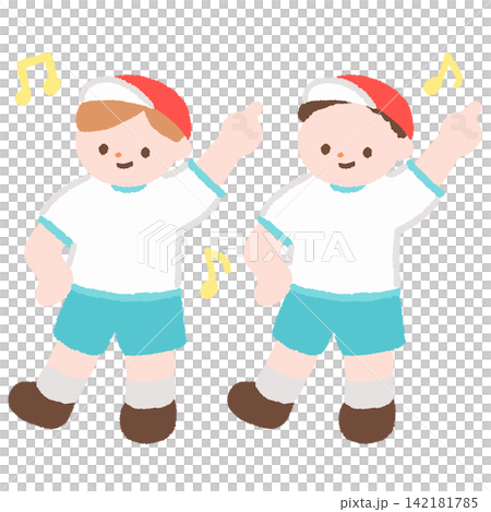 運動会でダンスをする子どもたちのイラスト 運動会でダンスをする子どもたちのイラスト 142181785