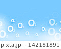 white oxygen o2 floating on blue background with hexagonal shape 142181891