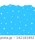 white water drops falling from cloudy sky background 142181892