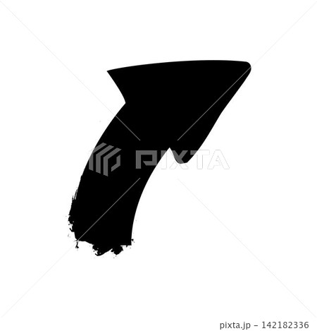 Black brush stroke arrow pointing up right Black brush stroke arrow pointing up right 142182336