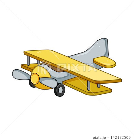 Biplane toy flying playing childhood dream Biplane toy flying playing childhood dream 142182509