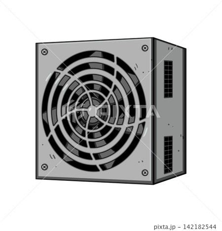 Computer power supply unit generating electricity concept Computer power supply unit generating electricity concept 142182544