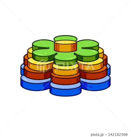 Colorful stacking toy for children playing and learning 142182566