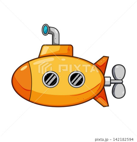 Yellow wind up toy submarine with periscope Yellow wind up toy submarine with periscope 142182594