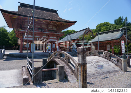 津島神社 楼門と太鼓橋 津島神社 楼門と太鼓橋 142182883