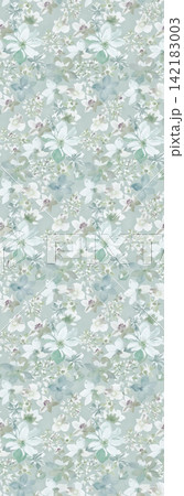 Collection of soft watercolor vintage floral vertical seamless pattern swatches 142183003