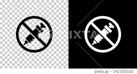 Injection prohibited / Drug abuse icon: Methamphetamine warning 142183102