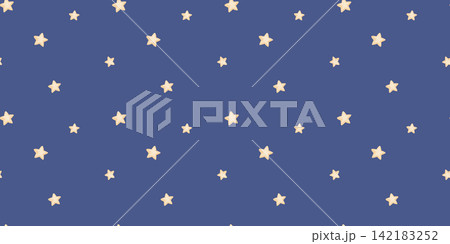 Watercolour seamless pattern with stars on dark blue background. Hand drawn illustrations for baby wallpaper and fabric, texture cute backdrop Watercolour seamless pattern with stars on dark blue background. Hand drawn illustrations for baby wallpaper and fabric, texture cute backdrop 142183252