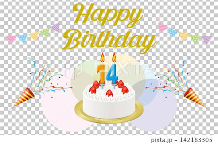 為一位14歲女孩設計的生日蛋糕，上面裝飾著白色鮮奶油。 142183305