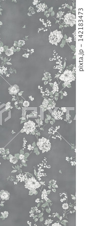 Set of vertical soft watercolor botanical floral seamless pattern swatches 142183473