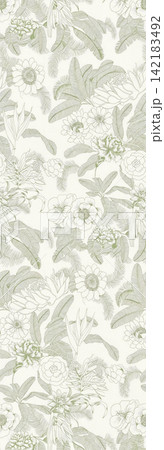 Set of vertical soft watercolor botanical floral seamless pattern swatches Set of vertical soft watercolor botanical floral seamless pattern swatches 142183492