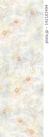Set of vertical soft watercolor botanical floral seamless pattern swatches 142183494