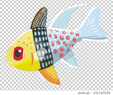 Illustration of a Mandarinfish | Tropical fish, marine fish, ornamental fish, aquarium material 142183830
