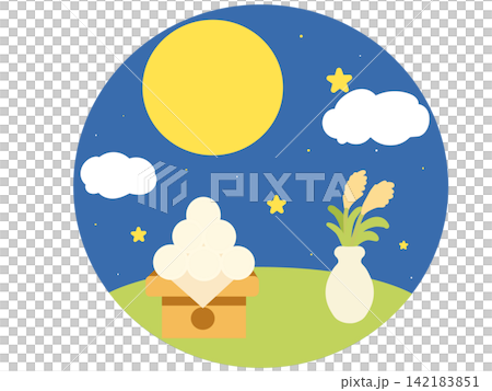 可愛的中秋節插畫 可愛的中秋節插畫 142183851