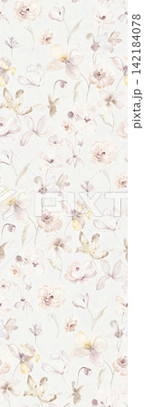 Collection of soft pastel watercolor vertical floral seamless pattern swatches Collection of soft pastel watercolor vertical floral seamless pattern swatches 142184078