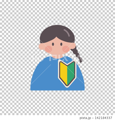 Beginner driver mark and female illustration vector 142184337