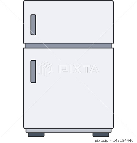 冷蔵庫 家電アイコン シンプルなフラットベクター素材 142184446