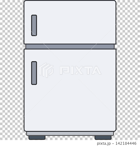 冷蔵庫 家電アイコン シンプルなフラットベクター素材 142184446