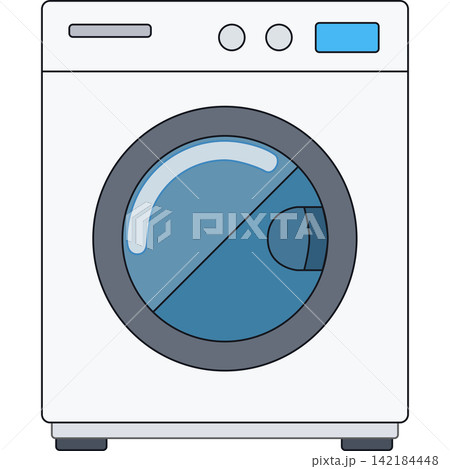 洗濯機 家電アイコン シンプルなフラットベクター素材 洗濯機 家電アイコン シンプルなフラットベクター素材 142184448