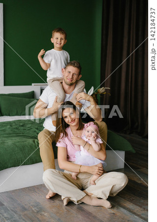 Cozy Family Time With Baby And Young Son Cozy Family Time With Baby And Young Son 142184737