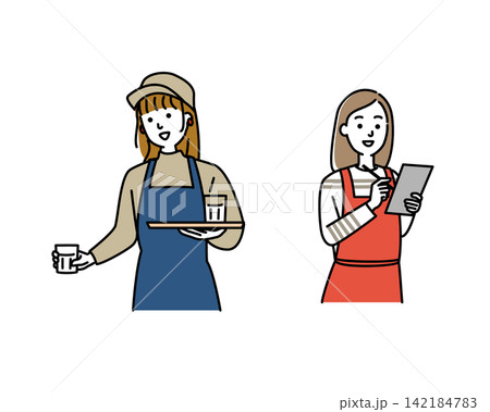 カフェスタッフの若い女性 カフェスタッフの若い女性 142184783
