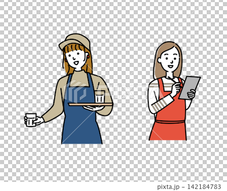 カフェスタッフの若い女性 カフェスタッフの若い女性 142184783