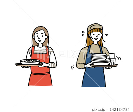 カフェスタッフの若い女性 カフェスタッフの若い女性 142184784
