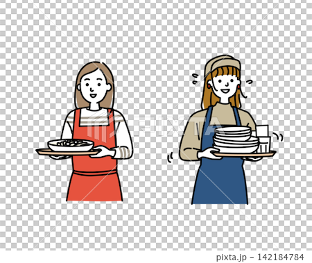 カフェスタッフの若い女性 カフェスタッフの若い女性 142184784