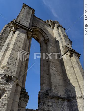 Ruins of Kirkham Priory on the banks of the River Derwent, at Kirkham, North Yorkshire, England 142184834