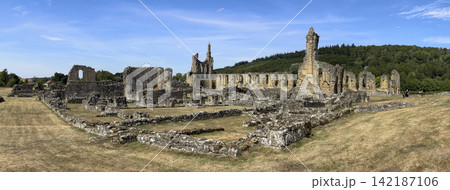 Panoramic view of Byland Abbey in North Yorkshire in the northeast of England. Panoramic view of Byland Abbey in North Yorkshire in the northeast of England. 142187106