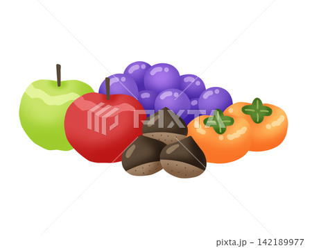秋の果物のイラスト 秋の果物のイラスト 142189977